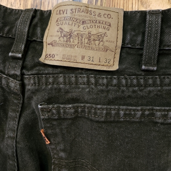 Levis Orange tab 90s 550 Mens Jeans Size 31 × 32 Green Relaxed Fit Tapered Leg - Picture 7 of 8